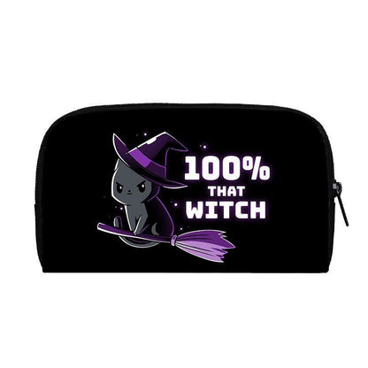 Cute Black Witch Wallet Money Bags Skull Gothic Purses Credit Card Phone Holder