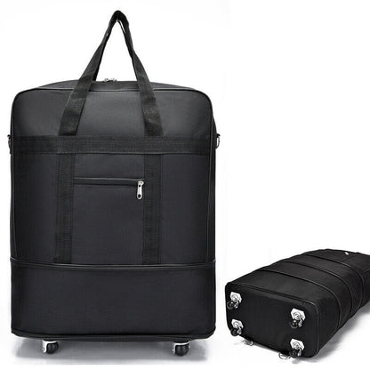 Large Capacity Foldable Luggage Trolley Bags Oxford Expendable Wheel Travel Bags