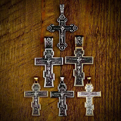 Men Jesus Cross Pendant Chain Necklace Stainless Steel Crucifix Fashion Jewelry