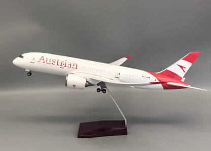 1:130 43CM Austrian BOEING 787 Airplane Led Sound-controll Light Resin Model