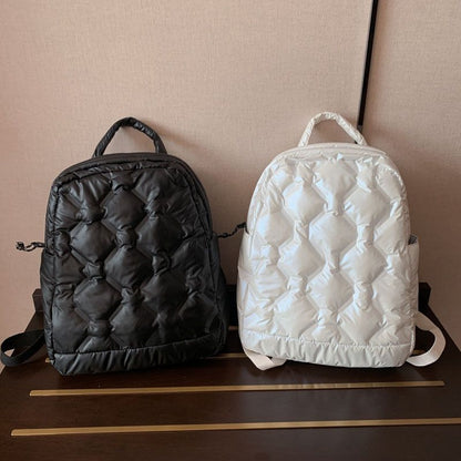 Backpack Nylon Space Padded Student School Big Shoulder Bag Luxury Handbag Blue
