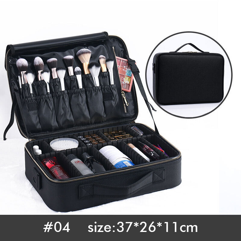 Professional Portable PU Makeup Case Travel Manicure 2 Layers Cosmetics Bags