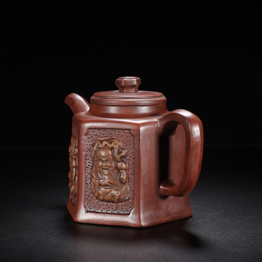 Chinese Yixing Zisha Clay Handmade Exquisite Teapot （寿星 底款：时大彬）