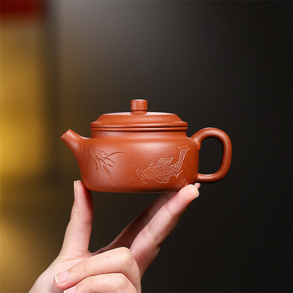 140ml Small Tea Pot Marked China Yixing Zisha Jiangpo Clay Pot Dezhong Pot New