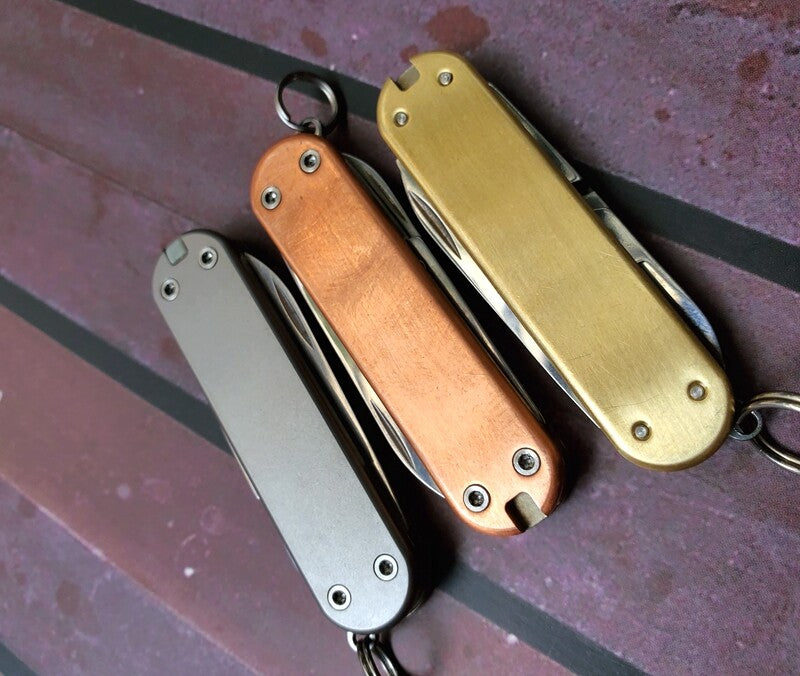 1 Pair Brass Knife Handle Scales For 58mm multifunctional Swiss army knives