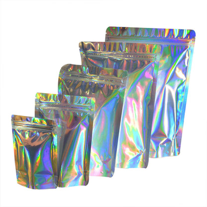 100 pcs Zip lock Bags Hologram Small Zip Lock Plastic Bags
