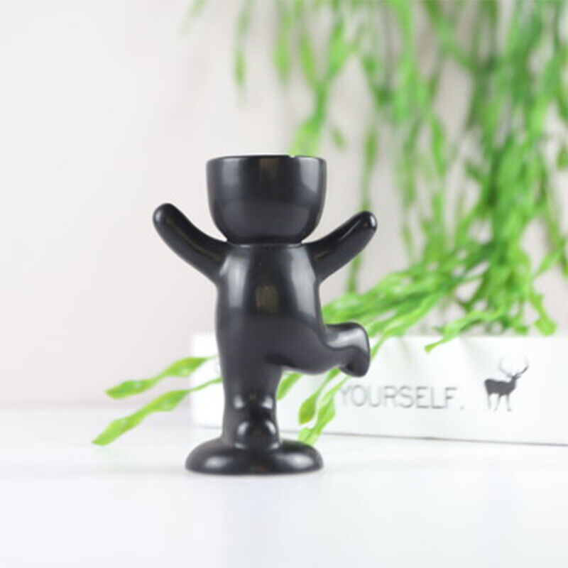 Creative Ceramic Humanoid Statue FlowerPot Succulent Plant Vase Tabletop Planter