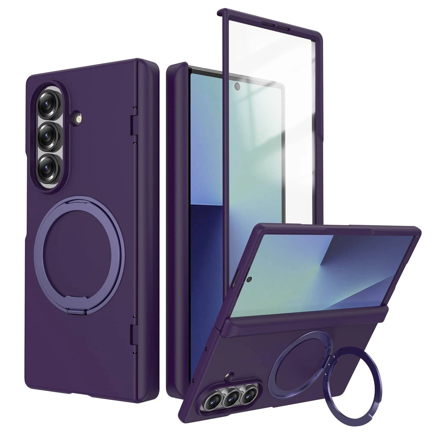 For Samsung Galaxy Z Fold 7 Magnetic Case 360 Kickstand & Ring Holder Shockproof