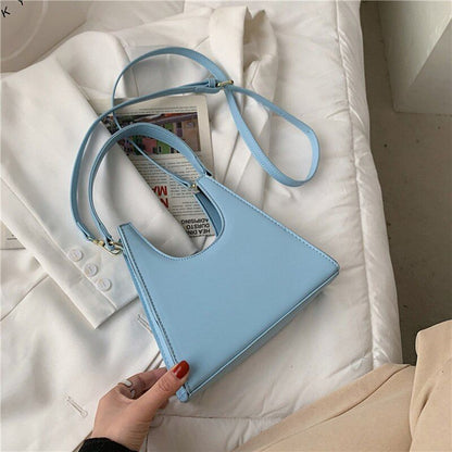 Small Solid Color Leather Shoulder Messenger Bags Crossbody Handbags Purses Tote
