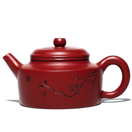 170ml Purple Clay Birds Pattern Teapot Dahongpao Kettle Kung Fu Tea Set