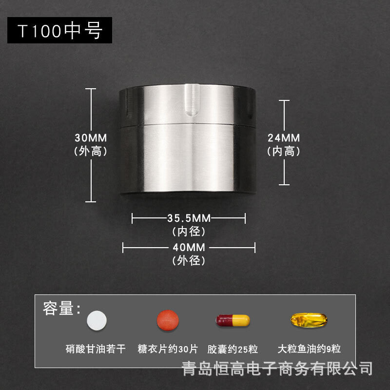 Titanium Pill Holder Case Container Jewelry Organizer Waterproof Tea Storage Box