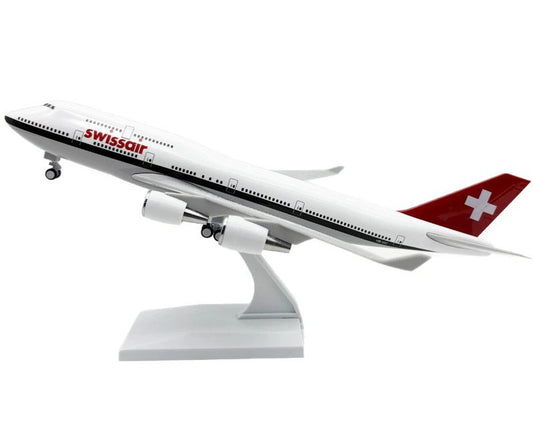30CM Swissair BOEING 747-400 Passenger Plane Landing Gear Resin Aircraft Model