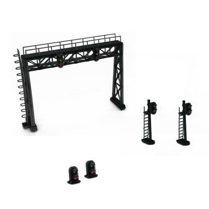 1:160 N Scale Outland Models Railroad Scenery Dwarf, Block Signal and Bridge Set