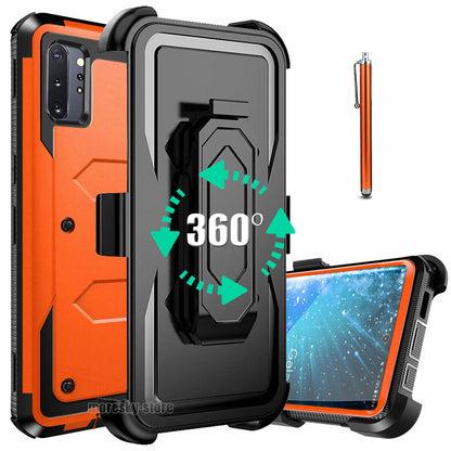 For Samsung Galaxy Note10+ Shockproof Case, w Belt Clip Stand Rugged Phone Cover