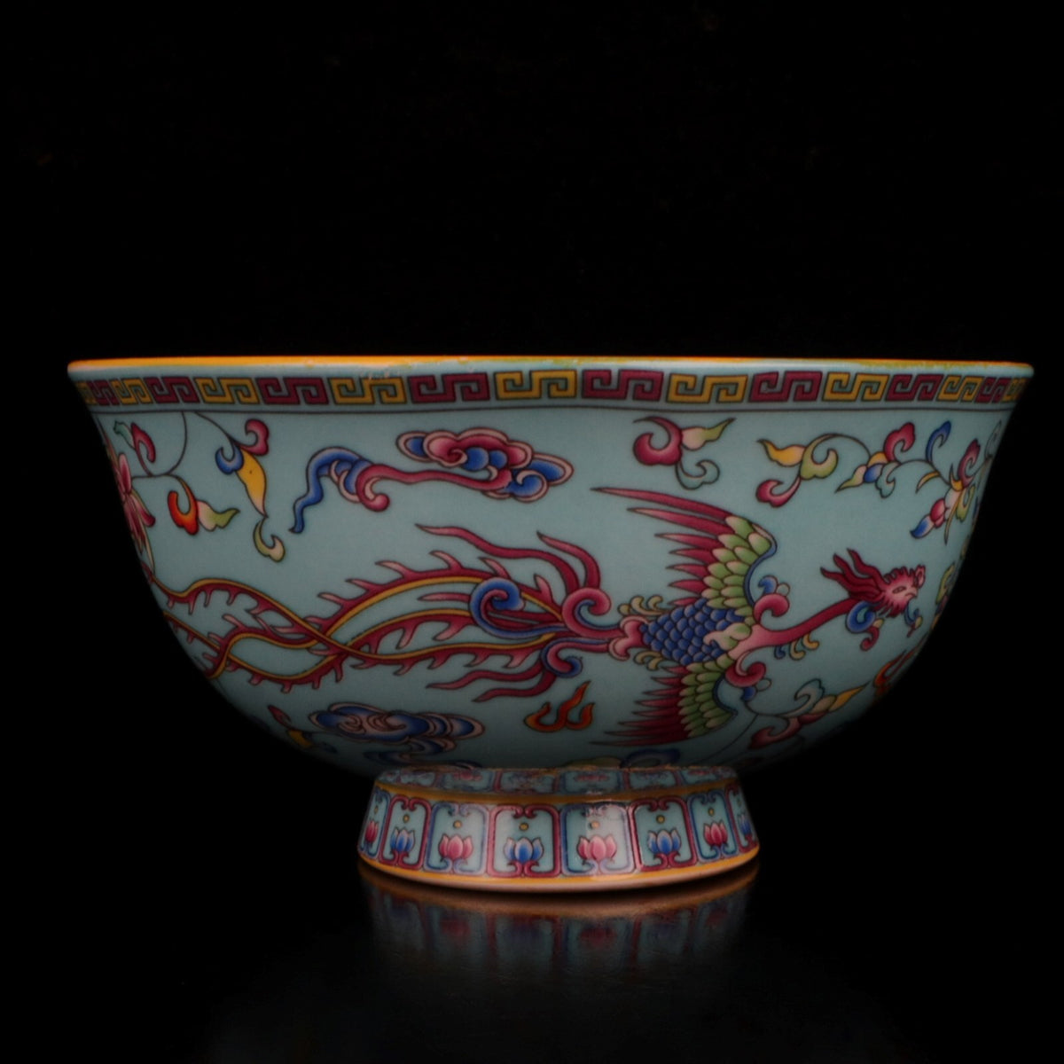 Chinese Porcelain Handmade Exquisite Dragon&Phoenix Pattern Small Bowl