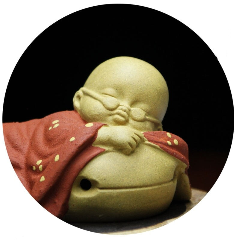 Tea Pet Yixing Zisha Purple Clay Monk Creative Funny Tea Play For Tea Party New