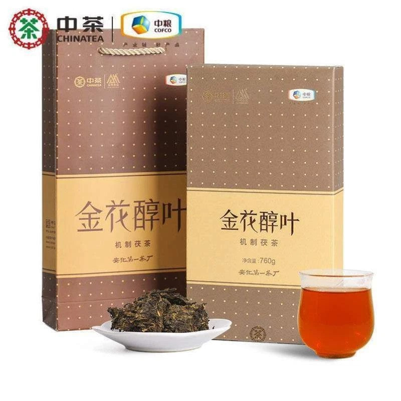 760g Hunan Anhua Golden Flower Dark Brick Tea Fu Zhuan Dark Tea Fu Brick Tea