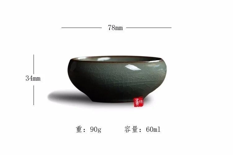 60ml Chinese Longquan Celadon Porcelain China Tea Cup Kung Fu Tea Originality