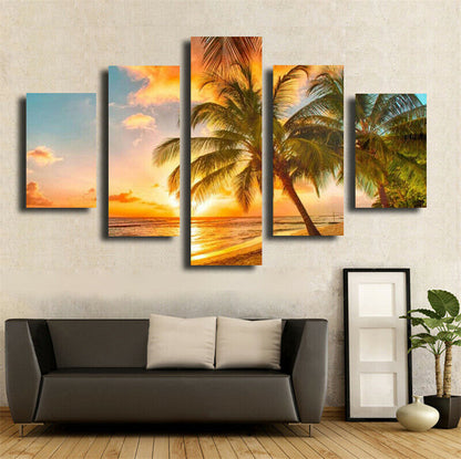 5 Pieces Canvas Wall Art Poster and Print Living Room Hawaii No Framed