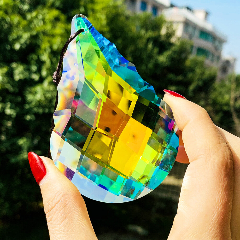 AB Aurora Feng Shui 89MM Gourd Crystal Hanging Faceted Prism Suncatcher Pendant
