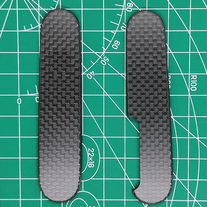 Carbon Fiber Handle Scales Without Cut-Out for 91mm Victorinox Swiss Army Knife