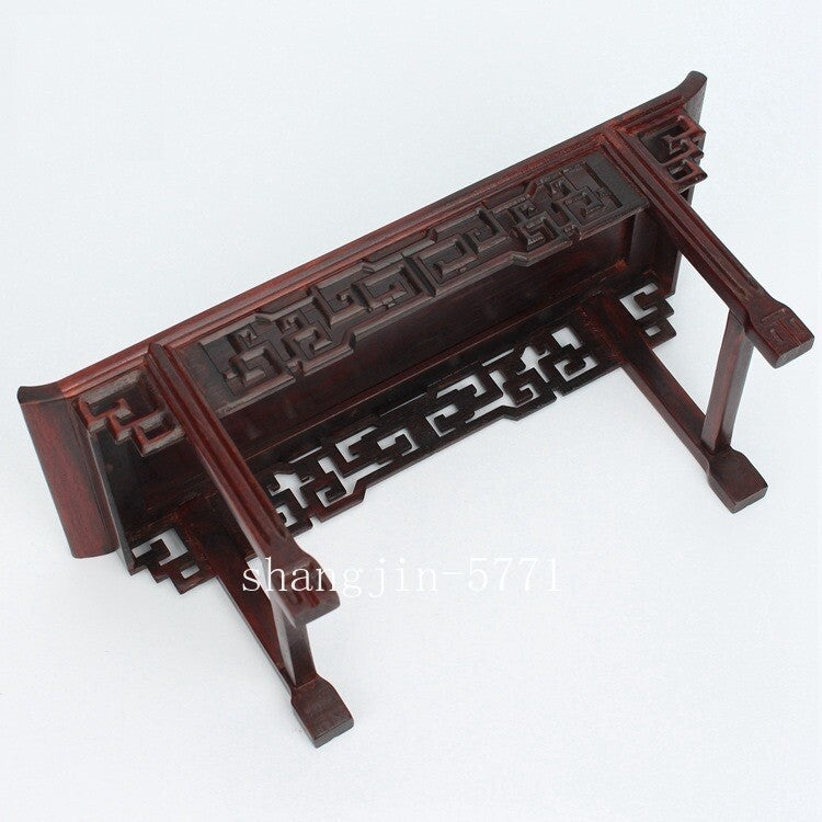 Chinese Rosewood Miniature Shelf Stand Pot Bonsai Statue Table Display Rack Base
