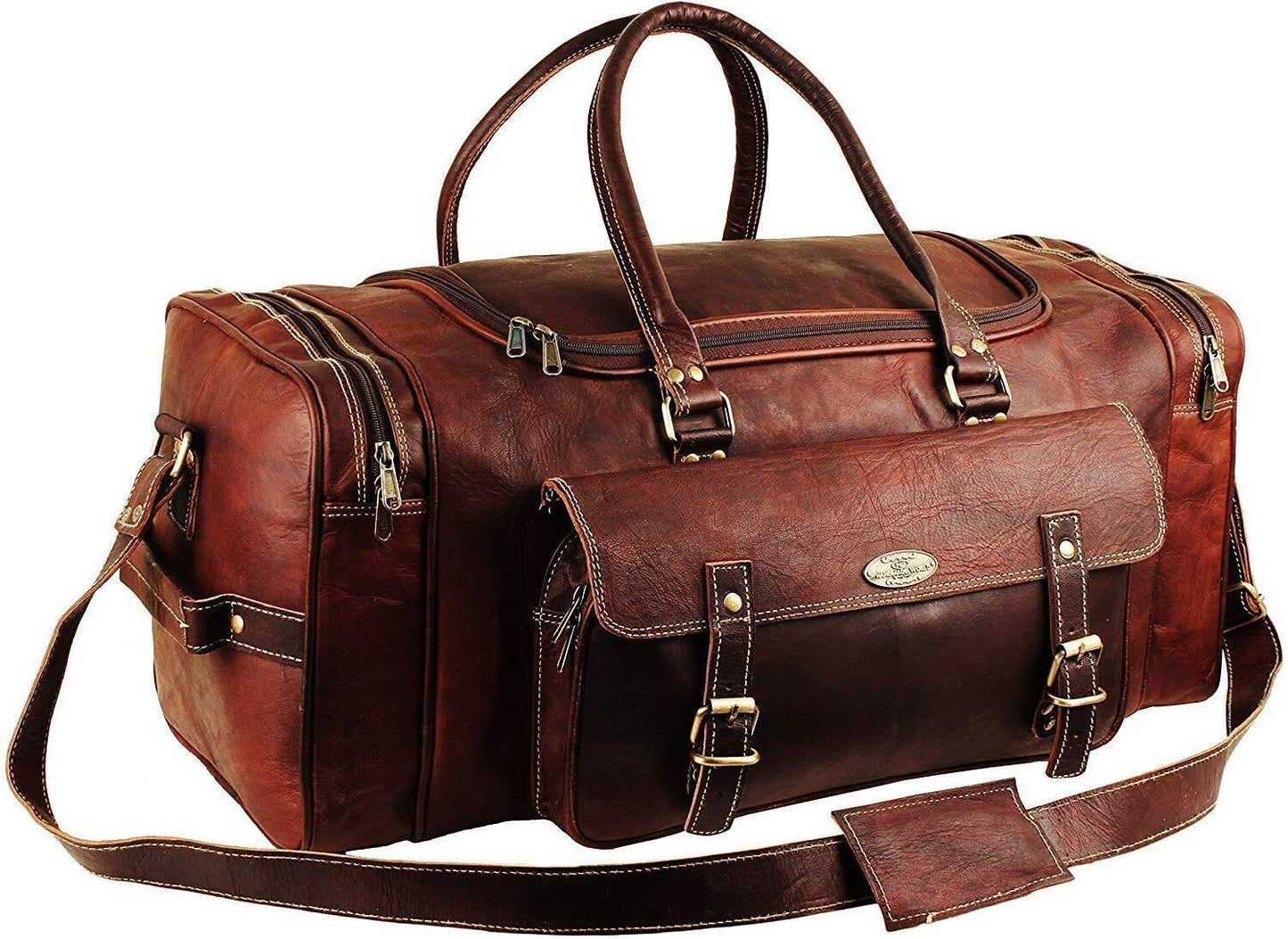 Hulsh Leather Duffle Bags for Men 24 Inch | Vintage Brown 24 inch,