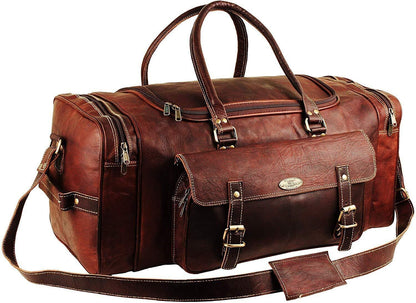 Hulsh Leather Duffle Bags for Men 24 Inch | Vintage Brown 24 inch,