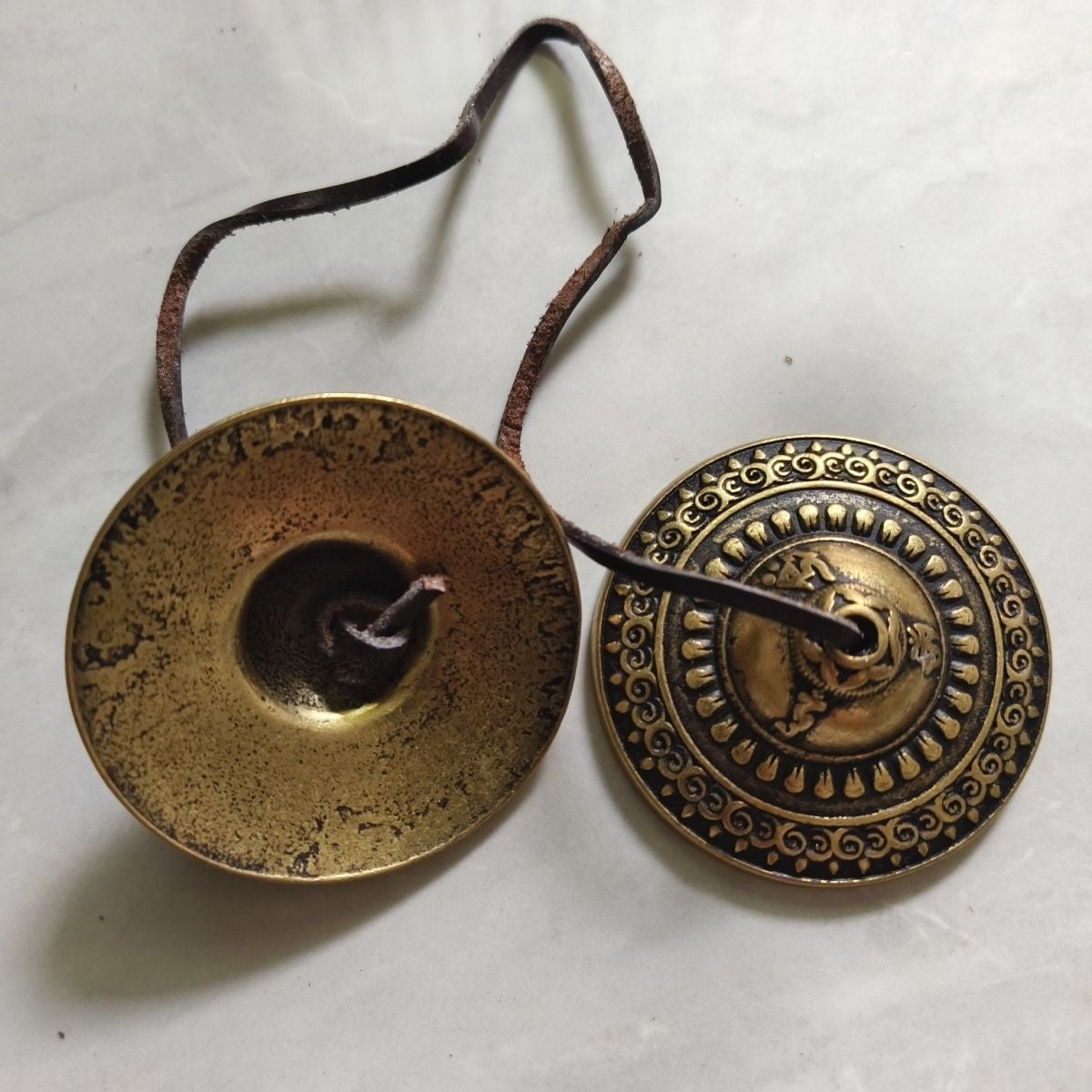 Nepalese Handmade Brass Tingsha Cymbals Tibetan Bell Chime Percussion Instrument