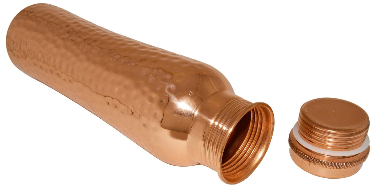 30 Ounce 99.7% Copper Drinking Vessel in Elegant Gift Box, Hammered Water Bottle