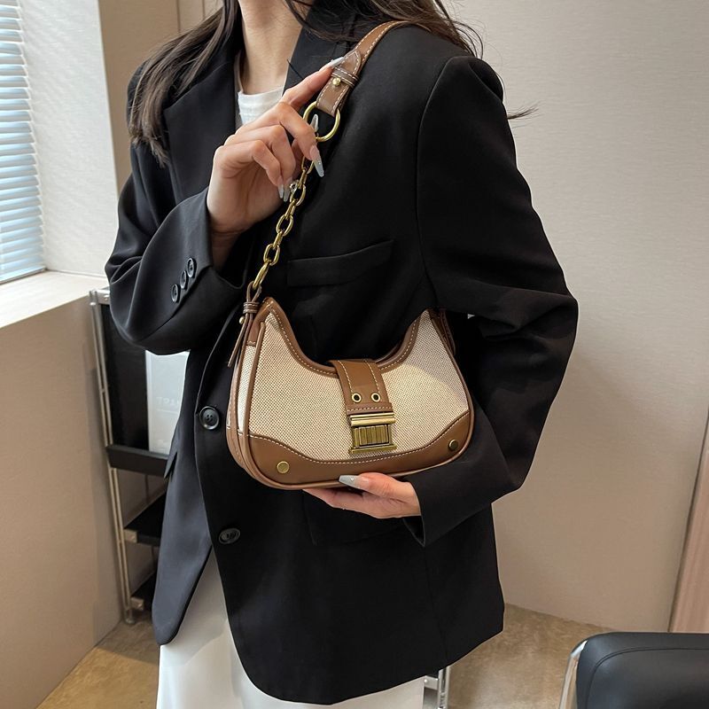 Vintage Shoulder Bag Crossbody Bags Handbags Purse Chain Bag 22*14*7CM Polyester