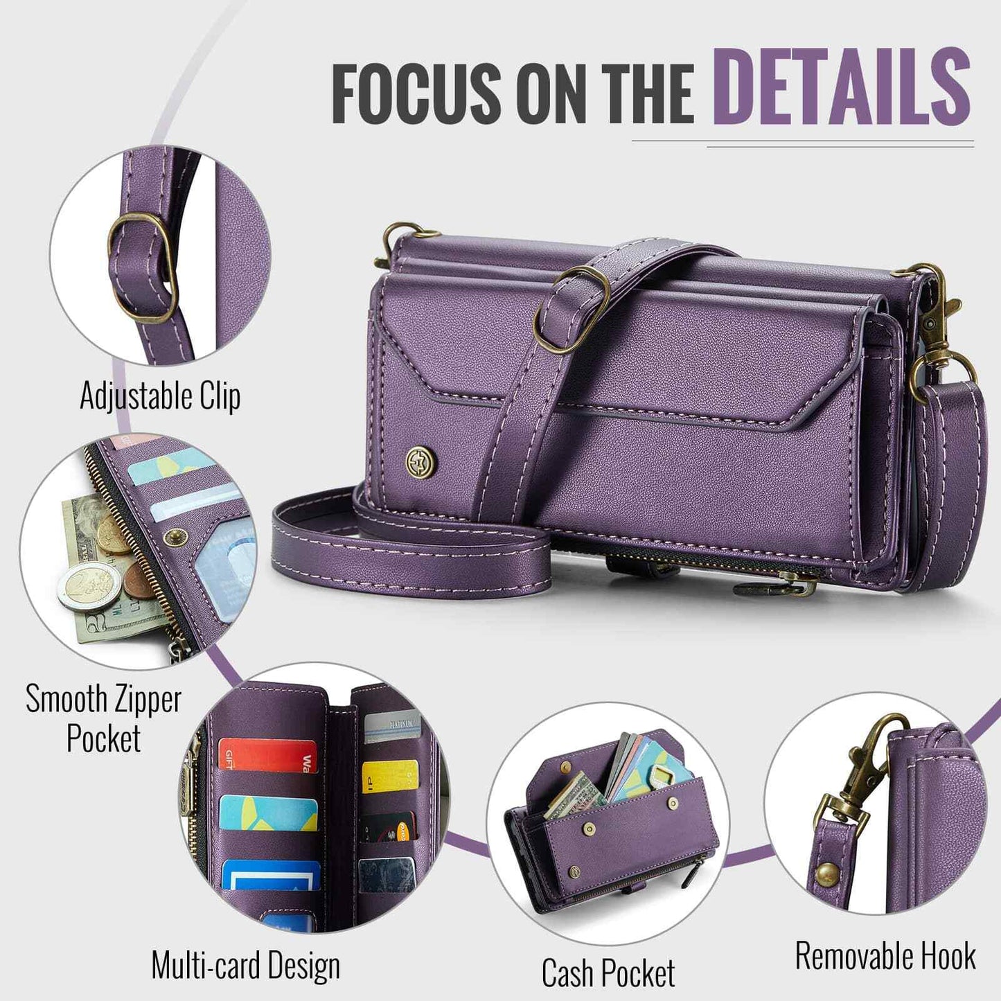 Crossbody for Samsung Galaxy A16 Case Wallet【RFID Blocking】with 10-Card Holder