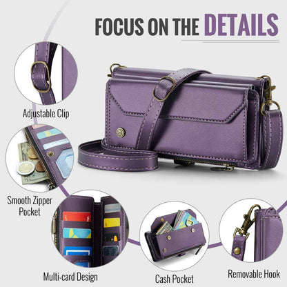 Crossbody for Samsung Galaxy A16 Case Wallet【RFID Blocking】with 10-Card Holder