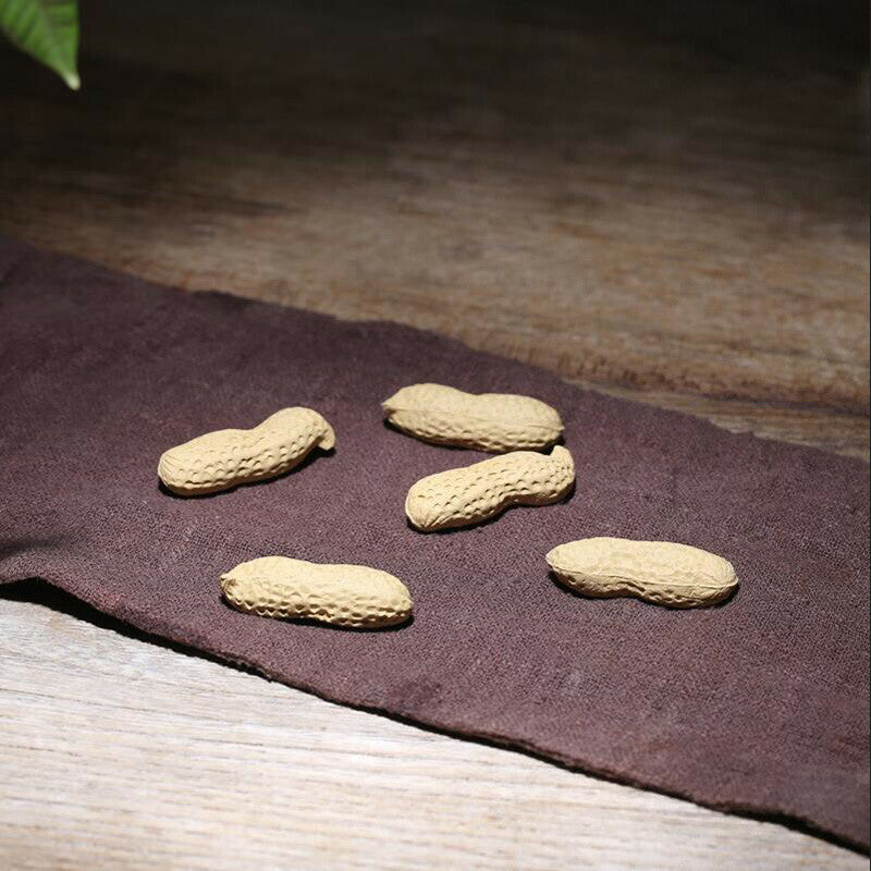 10-Pack Yixing Handmade Tea Pet Purple Clay Simulation Peanut Tea Decoration -