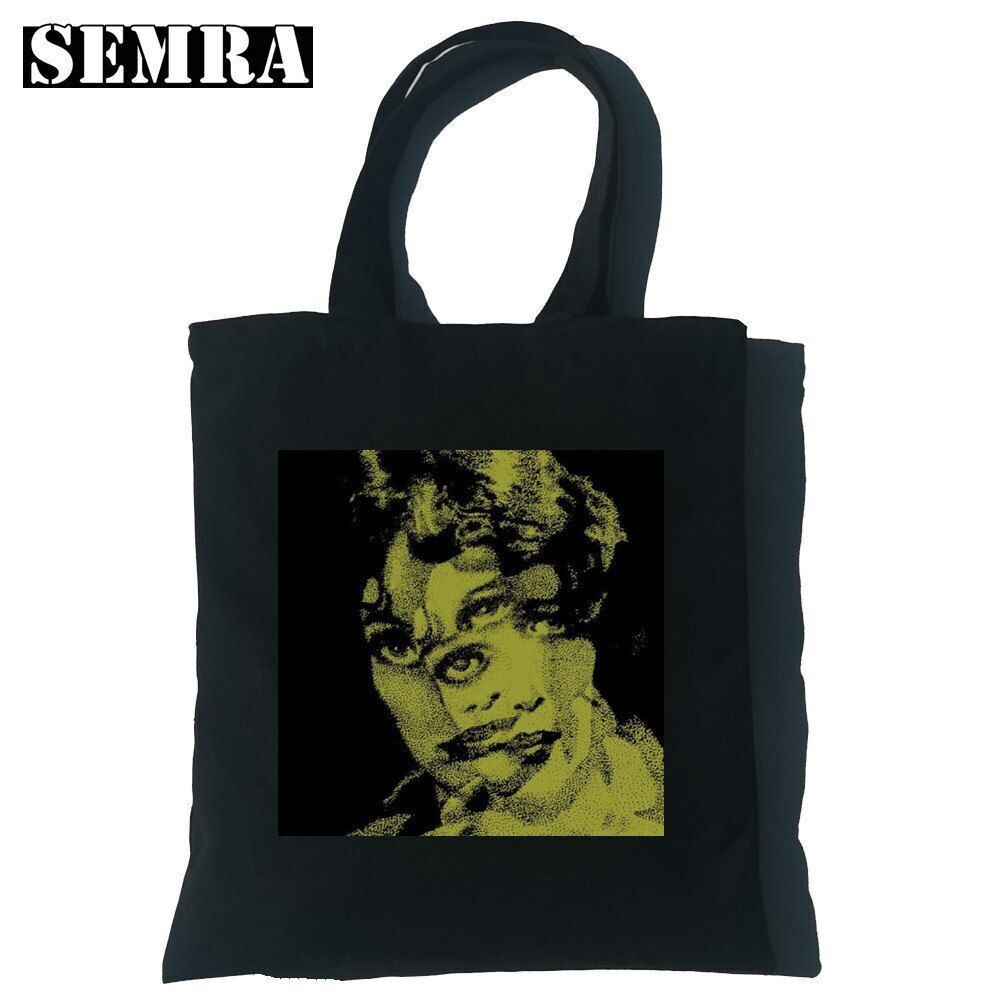 Punk Vintage Large Cartoon Canvas Bag Gothic Shopper Bag Shoulder Bag Pocket 1PC