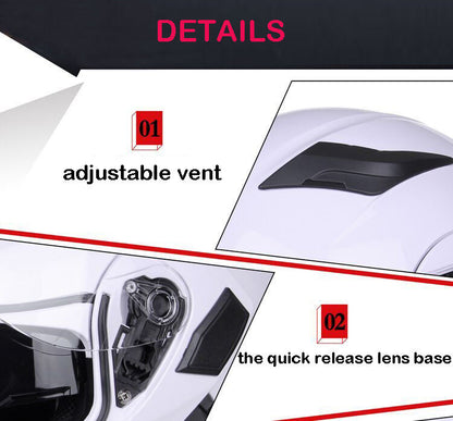 Motorcycle Helmet With Bluetooth Headset Modular Flip Up Motorbike Helmets DOT