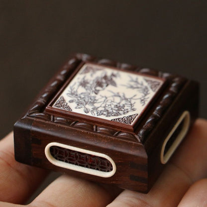 Vintage Zhang Shenglin Redwood Huang Ling Cage Insect Box