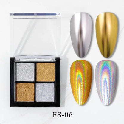 Nail Art Glitters 6 Colors Powder Metallic Laser Holographic Pigment Dust Polish