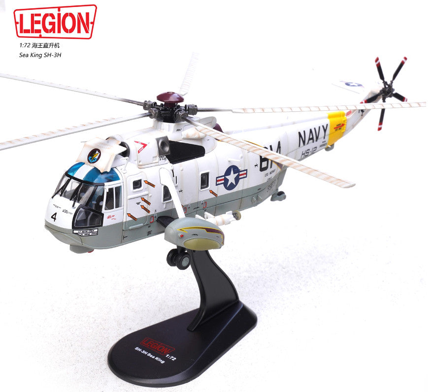 1:72 LEGION Sea King SH-3H U.S. NAVY HS-12 Helicopter Diecast Aircraft Model