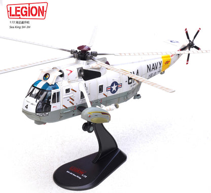 1:72 LEGION Sea King SH-3H U.S. NAVY HS-12 Helicopter Diecast Aircraft Model