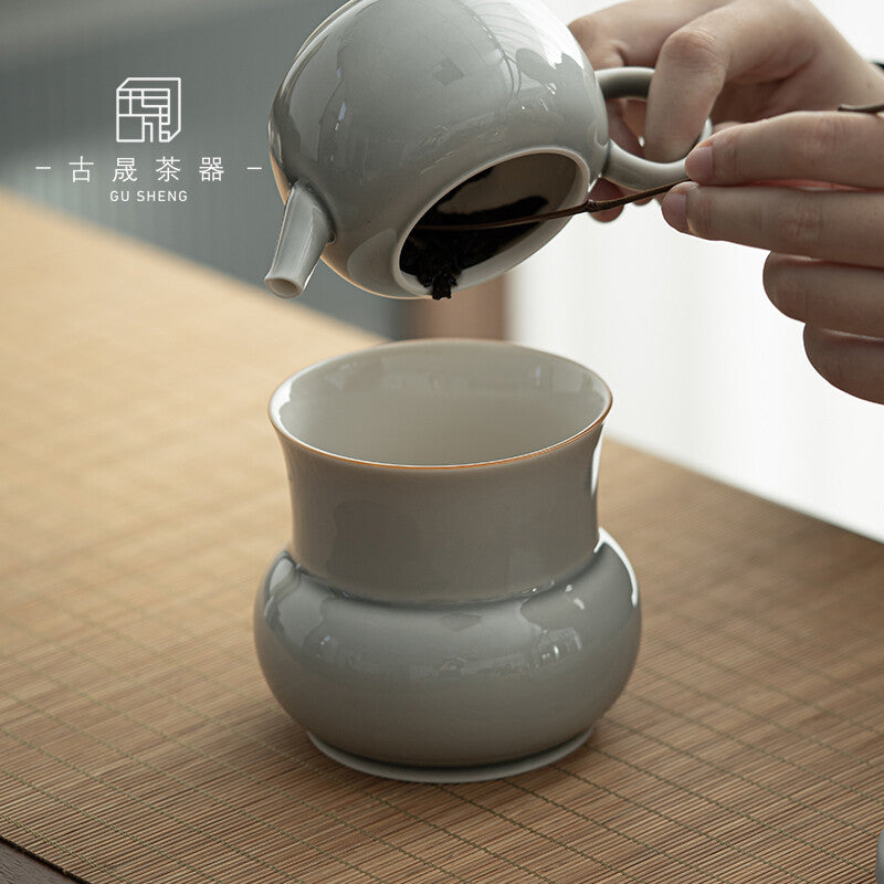 Water Bowl Tea Residue Jar Household Tea Washing Ice Grey Glazed Kung Fu Tea Set