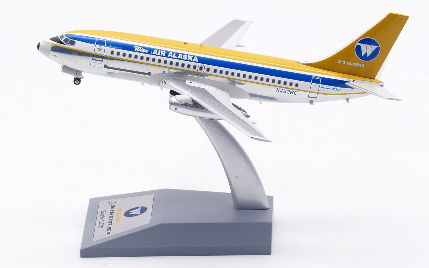 1:200 Inflight AIR ALASKA Boeing 737-200 Passenger Plane Diecast Aircraft Model