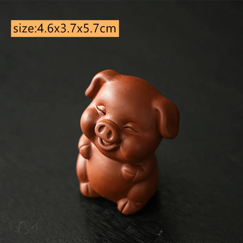 Chinese Zodiac ZishaTea Pet Animal Statue Decoration Handmade Sculpture Tea Set