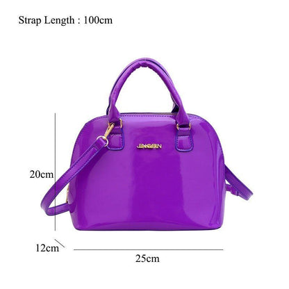 Synthetic Leather Large Shell Handle Purse Handbags Crossbody Pouch Handbag Zipp