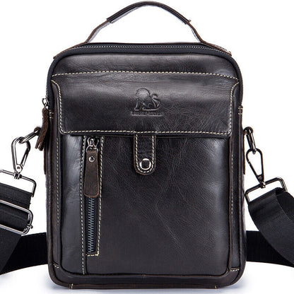 100% Genuine Leather Men's Shoulder Bag 8" Leather Handbags Crossbody Bag Bag