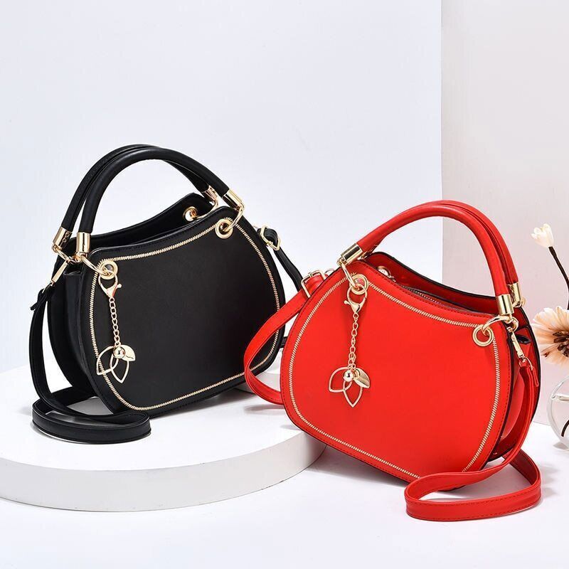 Leather Saddle Bag White Handbags Women Shoulder Messenger Bag Tote