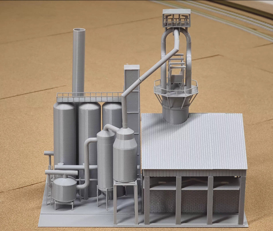 N scale 1:160 train model scene Steel Factory Chemical Plant Model