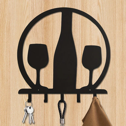 Metal Silhouette Key Hooks Living Room Wall Decor Wall-mounted Hooks Key Holder