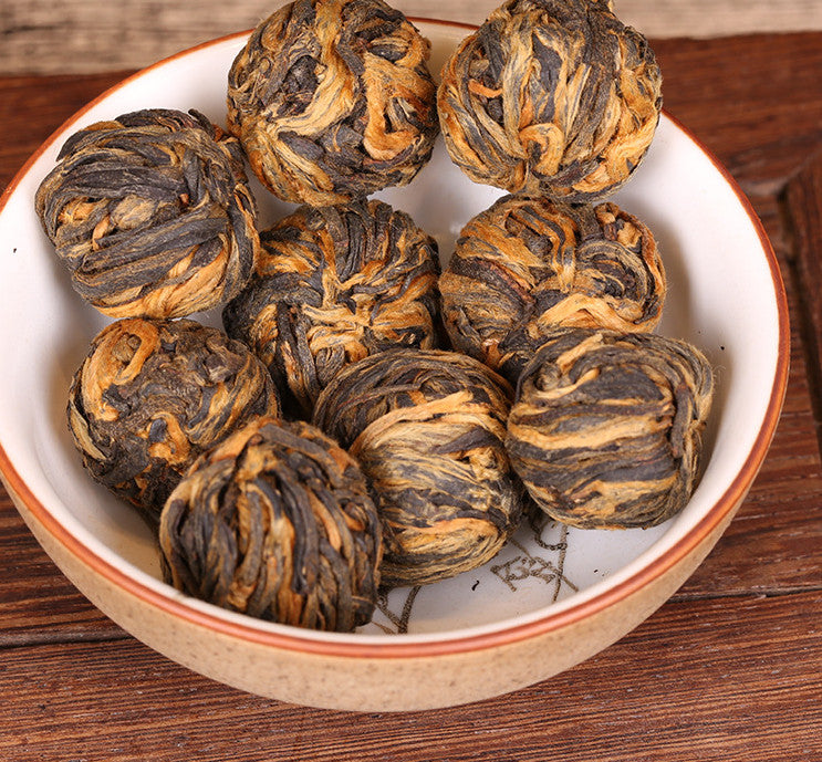 100g Dianhong Black Tea Small Golden Ball Stomach Care Diuretic Handmade Red Tea