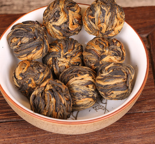 100g Dianhong Black Tea Small Golden Ball Stomach Care Diuretic Handmade Red Tea
